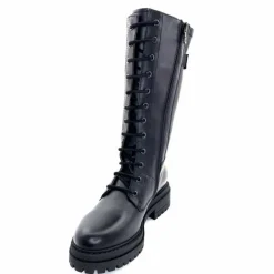 Rock|Mi-bottes<Nero Giardini Mi-Bottes Rangers Lacées Zip Néro Giardini 1411840 D100 Cuir Noir