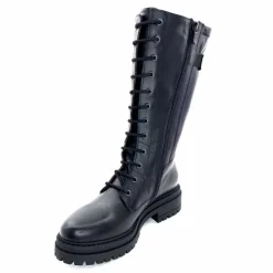 Rock|Mi-bottes<Nero Giardini Mi-Bottes Rangers Lacées Zip Néro Giardini 1411840 D100 Cuir Noir