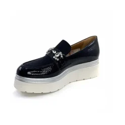 Décontracté|Mocassins<Ivoire0130a Mocassins à Plateforme Ivoire 2C5154 Vernis Bleu Marine