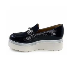 Décontracté|Mocassins<Ivoire0130a Mocassins à Plateforme Ivoire 2C5154 Vernis Bleu Marine