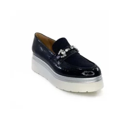 Décontracté|Mocassins<Ivoire0130a Mocassins à Plateforme Ivoire 2C5154 Vernis Bleu Marine