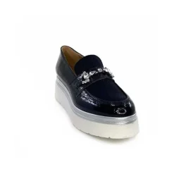 Décontracté|Mocassins<Ivoire0130a Mocassins à Plateforme Ivoire 2C5154 Vernis Bleu Marine