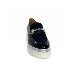 Décontracté|Mocassins<Ivoire0130a Mocassins à Plateforme Ivoire 2C5154 Vernis Bleu Marine