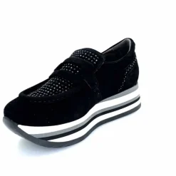 Sport Chic|Mocassins<Softwaves Mocassins à Plateforme 7.78.78 012 Daim Noir