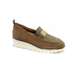 Sport Chic|Mocassins<XSA Mocassins à Plateforme 9977 Cuir Vernis Daim Beige