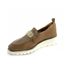 Sport Chic|Mocassins<XSA Mocassins à Plateforme 9977 Cuir Vernis Daim Beige