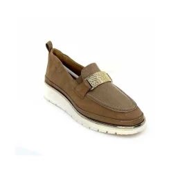 Sport Chic|Mocassins<XSA Mocassins à Plateforme 9977 Cuir Vernis Daim Beige