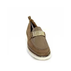 Sport Chic|Mocassins<XSA Mocassins à Plateforme 9977 Cuir Vernis Daim Beige