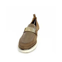 Sport Chic|Mocassins<XSA Mocassins à Plateforme 9977 Cuir Vernis Daim Beige