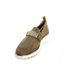 Sport Chic|Mocassins<XSA Mocassins à Plateforme 9977 Cuir Vernis Daim Beige