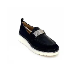 Décontracté|Compensées & Plateformes<XSA Mocassins à Plateforme 9977 Cuir Vernis Daim Bleu