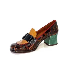Fantaisie|Mocassins<Chie Mihara Mocassins à Talon Meisen Cuir Rouge Vert Marron
