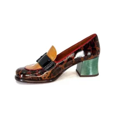 Fantaisie|Mocassins<Chie Mihara Mocassins à Talon Meisen Cuir Rouge Vert Marron