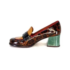 Fantaisie|Mocassins<Chie Mihara Mocassins à Talon Meisen Cuir Rouge Vert Marron