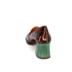 Fantaisie|Mocassins<Chie Mihara Mocassins à Talon Meisen Cuir Rouge Vert Marron