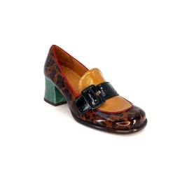 Fantaisie|Mocassins<Chie Mihara Mocassins à Talon Meisen Cuir Rouge Vert Marron