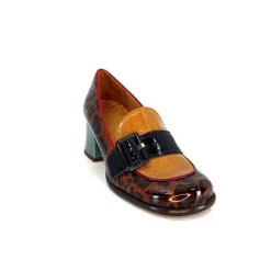 Fantaisie|Mocassins<Chie Mihara Mocassins à Talon Meisen Cuir Rouge Vert Marron
