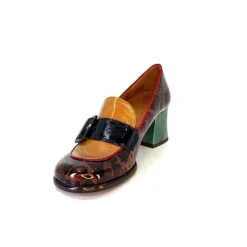 Fantaisie|Mocassins<Chie Mihara Mocassins à Talon Meisen Cuir Rouge Vert Marron