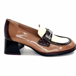 Elégant|Mocassins<Hispanitas Mocassins à Talon Chi 243550 Milan Cuir Vernis Almond Marron
