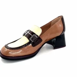 Elégant|Mocassins<Hispanitas Mocassins à Talon Chi 243550 Milan Cuir Vernis Almond Marron