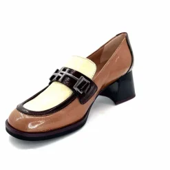 Elégant|Mocassins<Hispanitas Mocassins à Talon Chi 243550 Milan Cuir Vernis Almond Marron