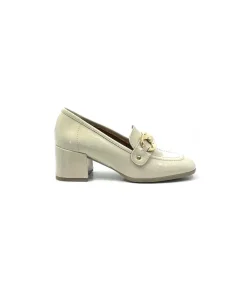 Basic|Mocassins<Ivoire0351a Mocassins à Talon Ivoire 9575845 Cuir Vernis Beige