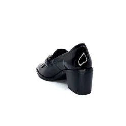 Elégant|Mocassins<Ivoire0236a Mocassins à Talon Ivoire 78006 Fortunato Cuir Vernis Noir