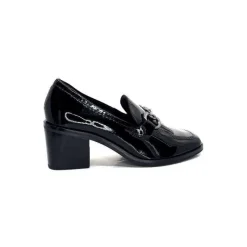 Elégant|Mocassins<Ivoire0236a Mocassins à Talon Ivoire 78006 Fortunato Cuir Vernis Noir