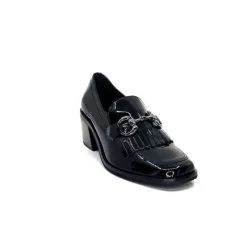 Elégant|Mocassins<Ivoire0236a Mocassins à Talon Ivoire 78006 Fortunato Cuir Vernis Noir