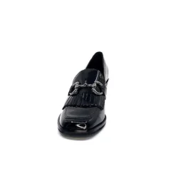 Elégant|Mocassins<Ivoire0236a Mocassins à Talon Ivoire 78006 Fortunato Cuir Vernis Noir