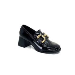 Masculin|Elégant<We Do Mocassins à Talon Ivoire 11301a Cuir Vernis Noir