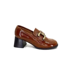 Masculin|Elégant<We Do Mocassins à Talon Ivoire 11301a Cuir Vernis Marron