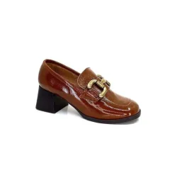 Masculin|Elégant<We Do Mocassins à Talon Ivoire 11301a Cuir Vernis Marron