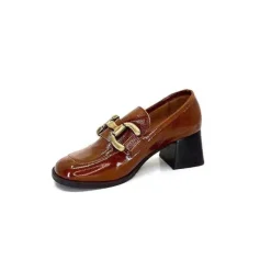 Masculin|Elégant<We Do Mocassins à Talon Ivoire 11301a Cuir Vernis Marron