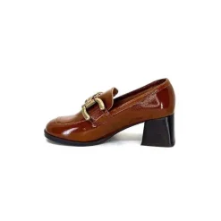 Masculin|Elégant<We Do Mocassins à Talon Ivoire 11301a Cuir Vernis Marron