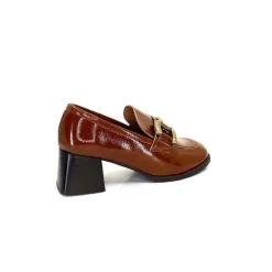 Masculin|Elégant<We Do Mocassins à Talon Ivoire 11301a Cuir Vernis Marron