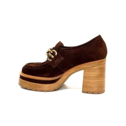 Elégant|Mocassins<Pons Quintana Mocassins à Talon 10575 Daim Marron