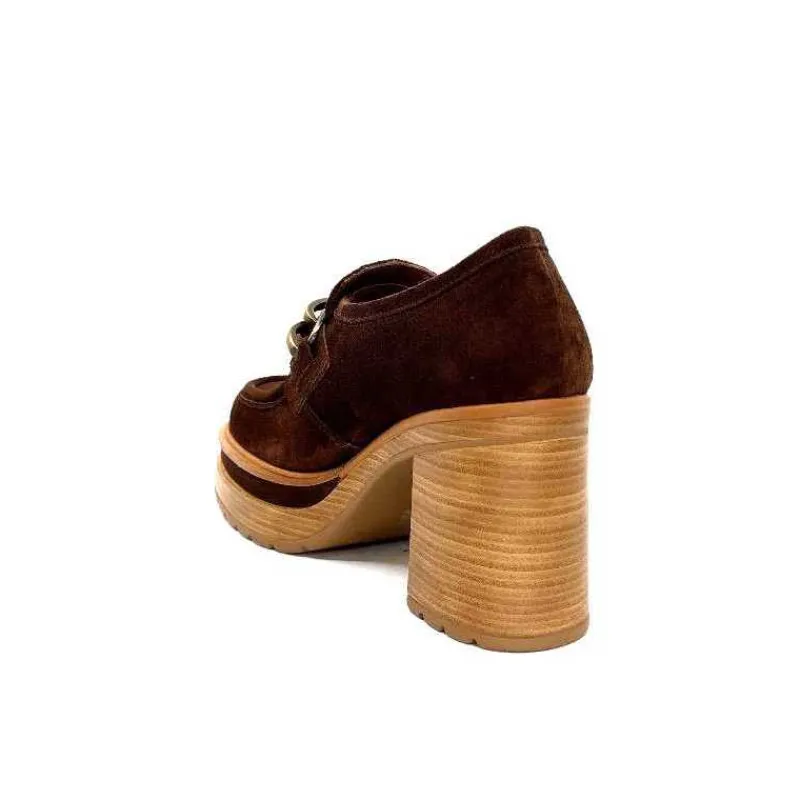 Elégant|Mocassins<Pons Quintana Mocassins à Talon 10575 Daim Marron