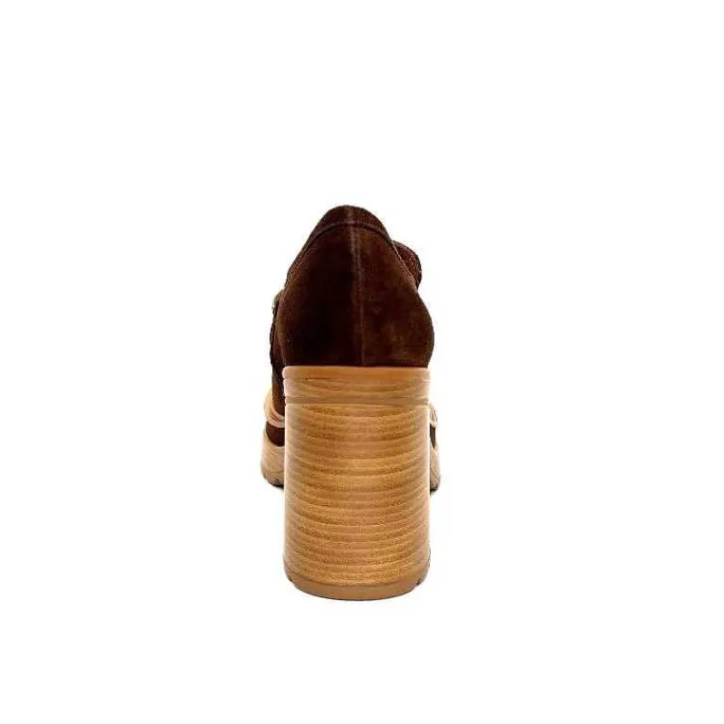 Elégant|Mocassins<Pons Quintana Mocassins à Talon 10575 Daim Marron