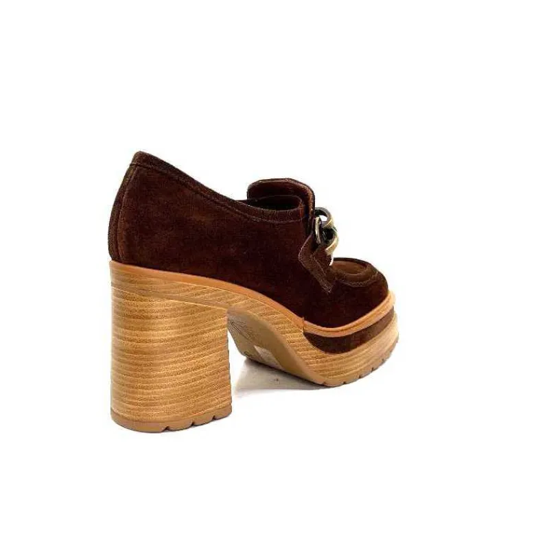 Elégant|Mocassins<Pons Quintana Mocassins à Talon 10575 Daim Marron