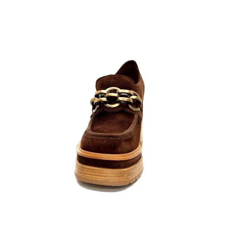 Elégant|Mocassins<Pons Quintana Mocassins à Talon 10575 Daim Marron