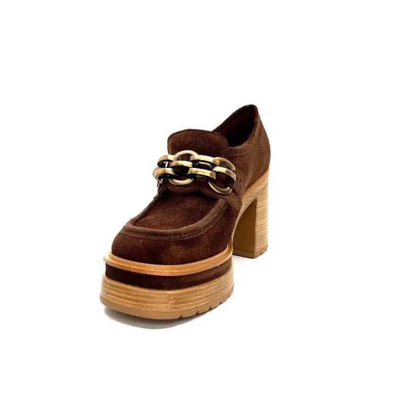 Elégant|Mocassins<Pons Quintana Mocassins à Talon 10575 Daim Marron