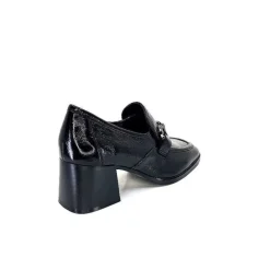 Elégant|Mocassins<Regarde Le Ciel Mocassins à Talon Vanessa 02 Cuir Vernis Noir