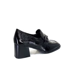 Elégant|Mocassins<Regarde Le Ciel Mocassins à Talon Vanessa 02 Cuir Vernis Noir