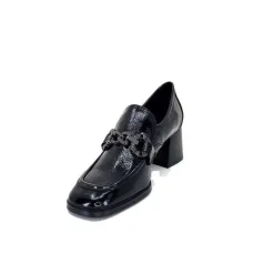 Elégant|Mocassins<Regarde Le Ciel Mocassins à Talon Vanessa 02 Cuir Vernis Noir
