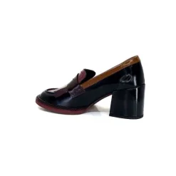 Elégant|Mocassins<Pertini Mocassins à Talons 32321 D4 Cuir Glacé Bordeaux Noir
