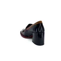 Elégant|Mocassins<Pertini Mocassins à Talons 32321 D4 Cuir Glacé Bordeaux Noir