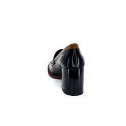 Elégant|Mocassins<Pertini Mocassins à Talons 32321 D4 Cuir Glacé Bordeaux Noir