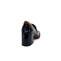 Elégant|Mocassins<Pertini Mocassins à Talons 32321 D4 Cuir Glacé Bordeaux Noir