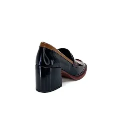 Elégant|Mocassins<Pertini Mocassins à Talons 32321 D4 Cuir Glacé Bordeaux Noir